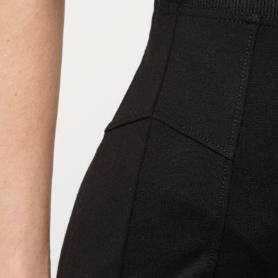 Petite black panelled pencil skirt